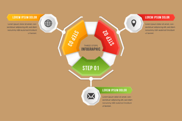 Download Infographic Polygonal Three Step - Graph Collection