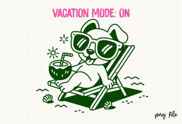 Download Cute Dog Vacation Mode Graphic Tee Png - Graph Collection
