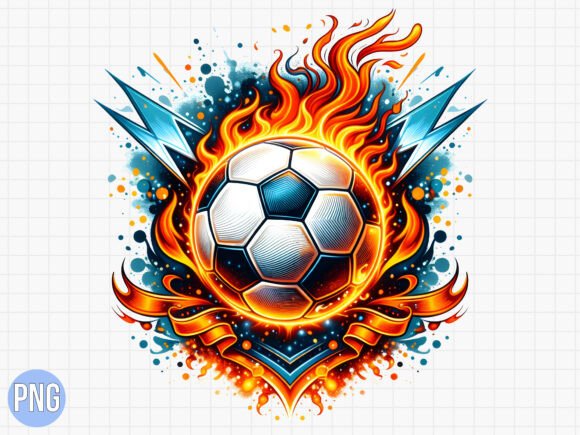 Download Fire Soccer Ball Lightning Graphic PNG - Graph Collection