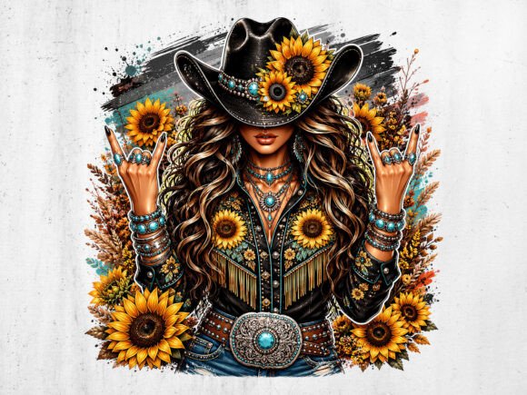 Download Sunflower Cowgirl Western Graphic PNG - Graph Collection