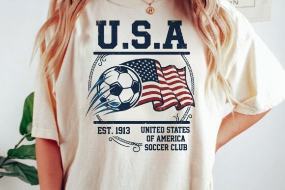Download Usa Soccer Vintage Flag Graphic - Graph Collection