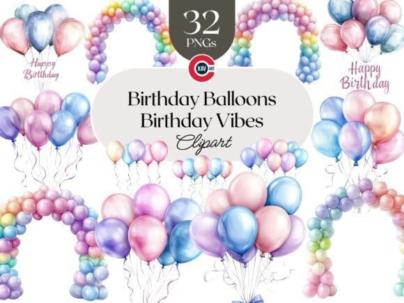 Download Colorful Birthday Balloons Graphics - Graph Collection