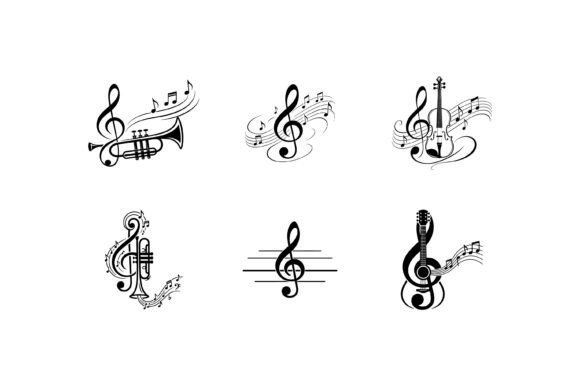 Download Musical Instruments Treble Clef Icon Set - Clef Collection