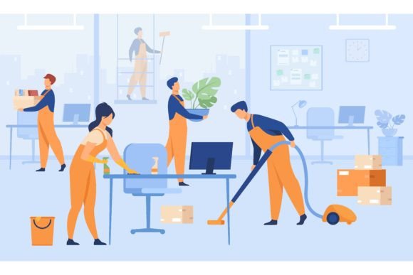 Download Professional Janitors Working in Office - Working Collection