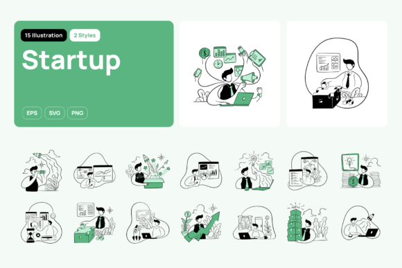 Download Greeny Startup Illustration - Startup Collection
